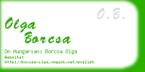 olga borcsa business card